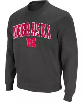 Мужская темно-серая толстовка с круглым вырезом nebraska huskers arch logo Colosseum, мульти
