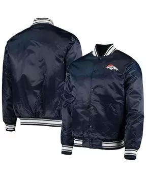 Мужская темно-синяя атласная университетская куртка denver broncos locker room full-snap Starter, синий