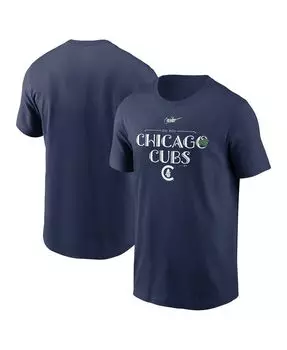 Мужская темно-синяя футболка chicago cubs wordmark local team Nike, синий