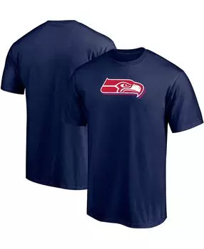 Мужская темно-синяя футболка колледжа seattle seahawks red white and team Fanatics, синий