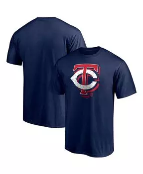 Мужская темно-синяя футболка minnesota twins red white с логотипом команды Fanatics, синий
