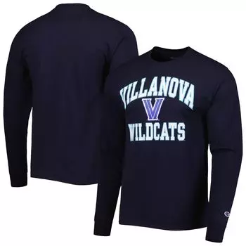Мужская темно-синяя футболка с длинным рукавом Villanova Wildcats High Motor Champion