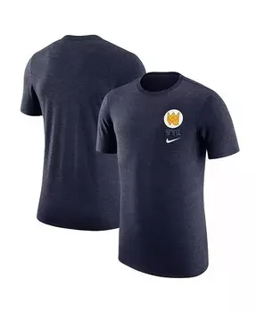 Мужская темно-синяя футболка Tri-Blend в стиле ретро West Virginia Mountaineers Nike, синий