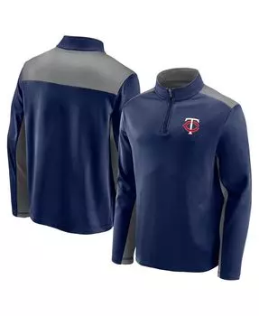 Мужская темно-синяя куртка minnesota twins team primary с логотипом и молнией на четверть Fanatics, синий