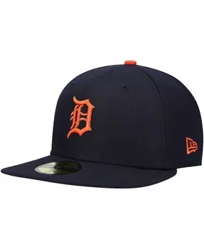 Мужская темно-синяя приталенная шляпа Detroit Tigers Authentic Collection On-Field Road 59FIFTY New Era