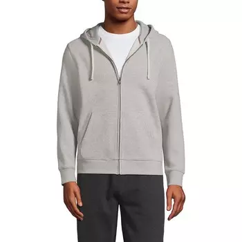 Мужская толстовка на молнии с длинными рукавами Lands' End Serious Sweats, цвет Gray Heather