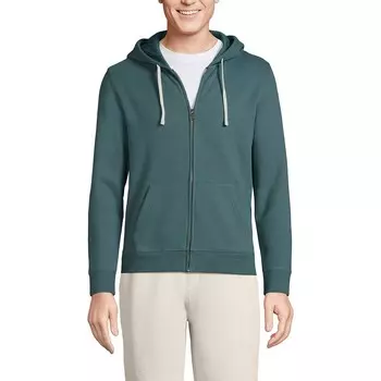 Мужская толстовка на молнии с длинными рукавами Lands' End Serious Sweats, цвет Tourmaline