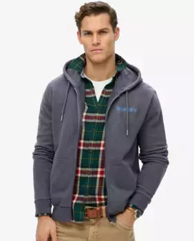 Мужская толстовка на молнии с логотипом Core City Superdry, серый