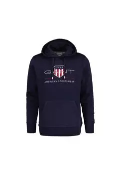 Мужская толстовка - REGULAR ARCHIVE SHIELD HOODIE, толстовка с капюшоном, логотип GANT, синий
