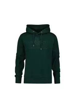 Мужская толстовка - REGULAR TONAL SHIELD HOODIE, толстовка с капюшоном, логотип GANT, цвет Gr_n (tartan Green)