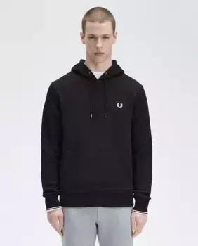 Мужская толстовка с двухполосой отделкой Fred Perry, чёрный