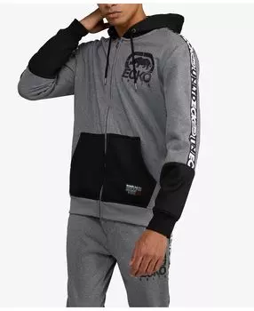 Мужская толстовка с капюшоном basic blocked tape Ecko Unltd, серый