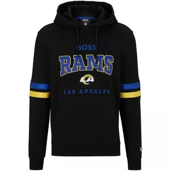 Мужская толстовка с капюшоном BOSS X NFL Black/Royal Los Angeles Rams Touchdown