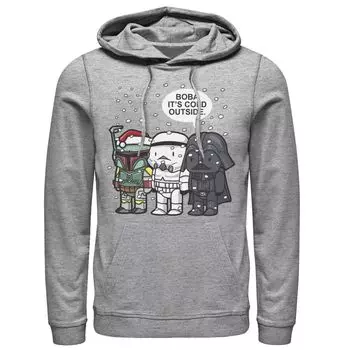 Мужская толстовка с капюшоном Christmas Boba It's Cold Outdoor Star Wars