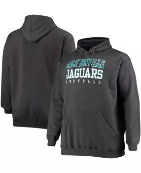 Мужская толстовка с капюшоном из меланжевого древесного угля jacksonville jaguars practice для больших и высоких размеров Fanatics, мульти