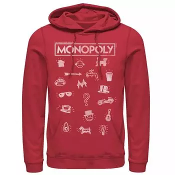 Мужская толстовка с капюшоном Monopoly Pieces Icon Stack Licensed Character