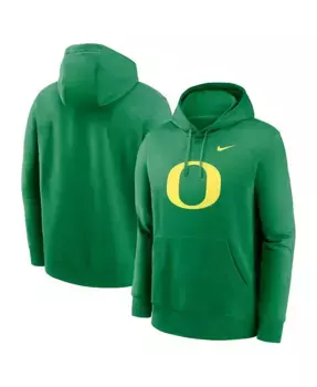 Мужская толстовка с капюшоном Oregon Ducks Primetime Evergreen Club Fleece Nike, зеленый