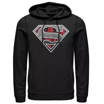 Мужская толстовка с капюшоном с логотипом Superman Skyline DC Comics, черный