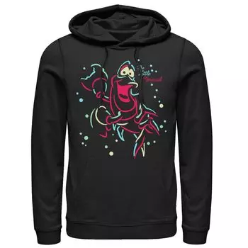 Мужская толстовка с капюшоном Sebastian The Little Mermaid Neon Lights Disney