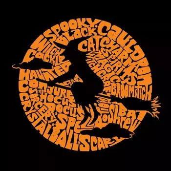 Мужская толстовка с капюшоном Word Art - Spooky Witch LA Pop Art