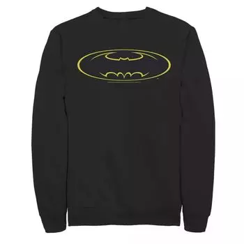 Мужская толстовка с логотипом Batman Yellow Line DC Comics, черный