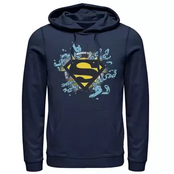 Мужская толстовка с логотипом Superman Chain Link DC Comics, синий