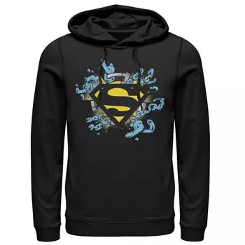 Мужская толстовка с логотипом Superman Chain Link DC Comics, черный