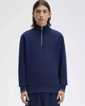 Мужская толстовка с застежкой-молнией и кантом Fred Perry, синий