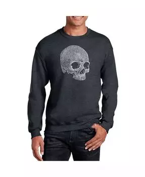 Мужская толстовка Word Art Dead Inside Skull с круглым вырезом LA Pop Art, серый