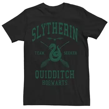 Мужская трикотажная футболка Deathly Hallows 2 Slytherin Quidditch Team Seeker Harry Potter, черный