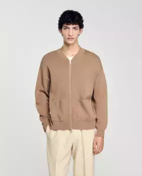 Мужская трикотажная куртка Sandro, цвет Camel
