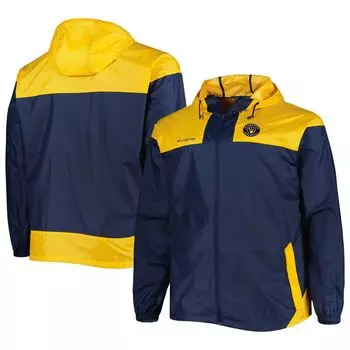 Мужская ветровка с молнией во всю длину Columbia Navy Milwaukee Brewers Flash Forward Challenger Omni-Shade