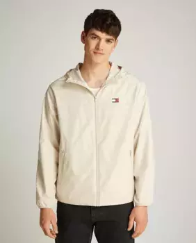 Мужская ветровка свободного кроя с капюшоном Tommy Jeans, кремовый