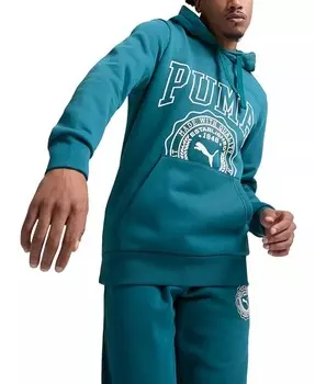 Мужская винтажная спортивная худи с графическим логотипом Puma, зеленый