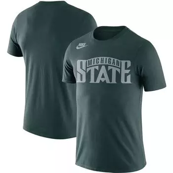 Мужская зеленая футболка Michigan State Spartans Basketball Retro 2-Hit Nike
