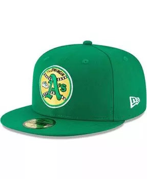 Мужская зеленая приталенная шляпа Oakland Athletics Cooperstown Collection 59FIFTY из шерсти New Era, зеленый