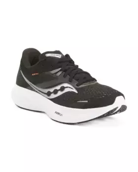 Мужские беговые кроссовки Ride 16 увеличенных размеров Saucony, черный/белый