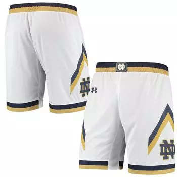 Мужские белые баскетбольные шорты Notre Dame Fighting Irish Replica Under Armour