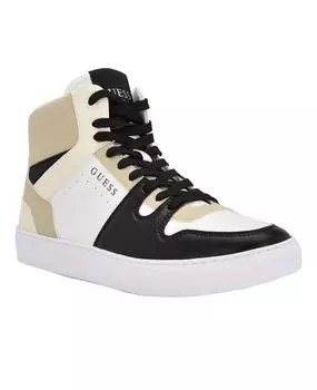 Мужские бордовые высокие повседневные кроссовки на шнуровке GUESS