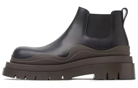 Мужские ботинки челси Bottega Veneta Tire, черный/коричневый