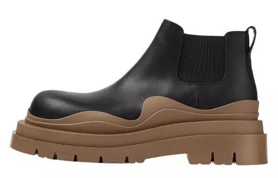 Мужские ботинки челси Bottega Veneta Tire, черный/коричневый