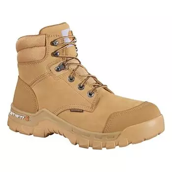 Мужские ботинки Rugged Flex 6 дюймов, средние/широкие водонепроницаемые с мягким носком Carhartt, цвет wheat nubuck
