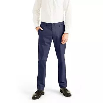 Мужские брюки цвета хаки узкого кроя Dockers Signature без содержания железа, цвет Navy Blazer