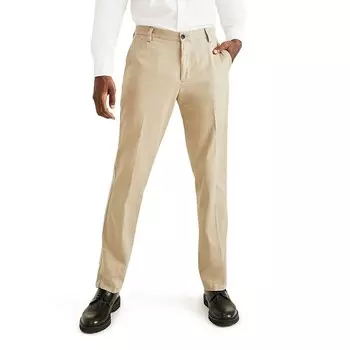 Мужские брюки Dockers Stretch Easy цвета хаки прямого кроя с плоской передней частью, цвет Khaki