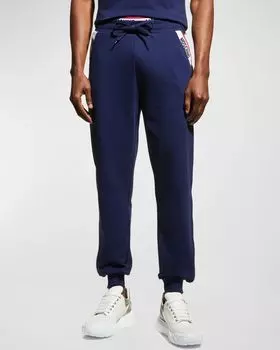 Мужские брюки-джоггеры с отделкой логотипом Moschino, цвет Blue