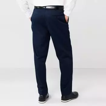 Мужские брюки Haggar Premium No-Iron цвета хаки стрейч классического кроя со складками и расширяемой талией