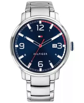 Мужские часы-браслет из нержавеющей стали, 44 мм Tommy Hilfiger, серебро
