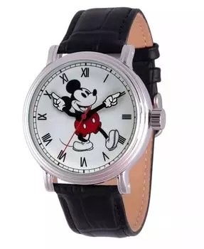 Мужские часы Disney с Микки Маусом, черный ремешок, 44 мм ewatchfactory, черный