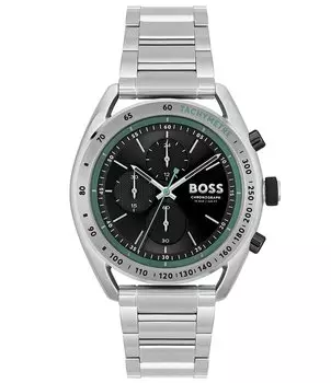 Мужские часы Hugo Boss с хронографом из нержавеющей стали Center Court, серебро