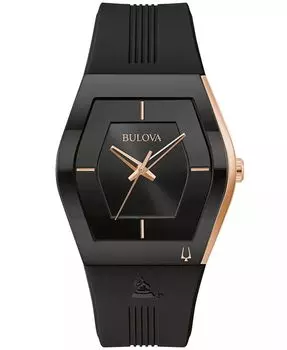 Мужские часы Latin Grammy, черный силиконовый ремешок, 40,5 мм Bulova, черный
